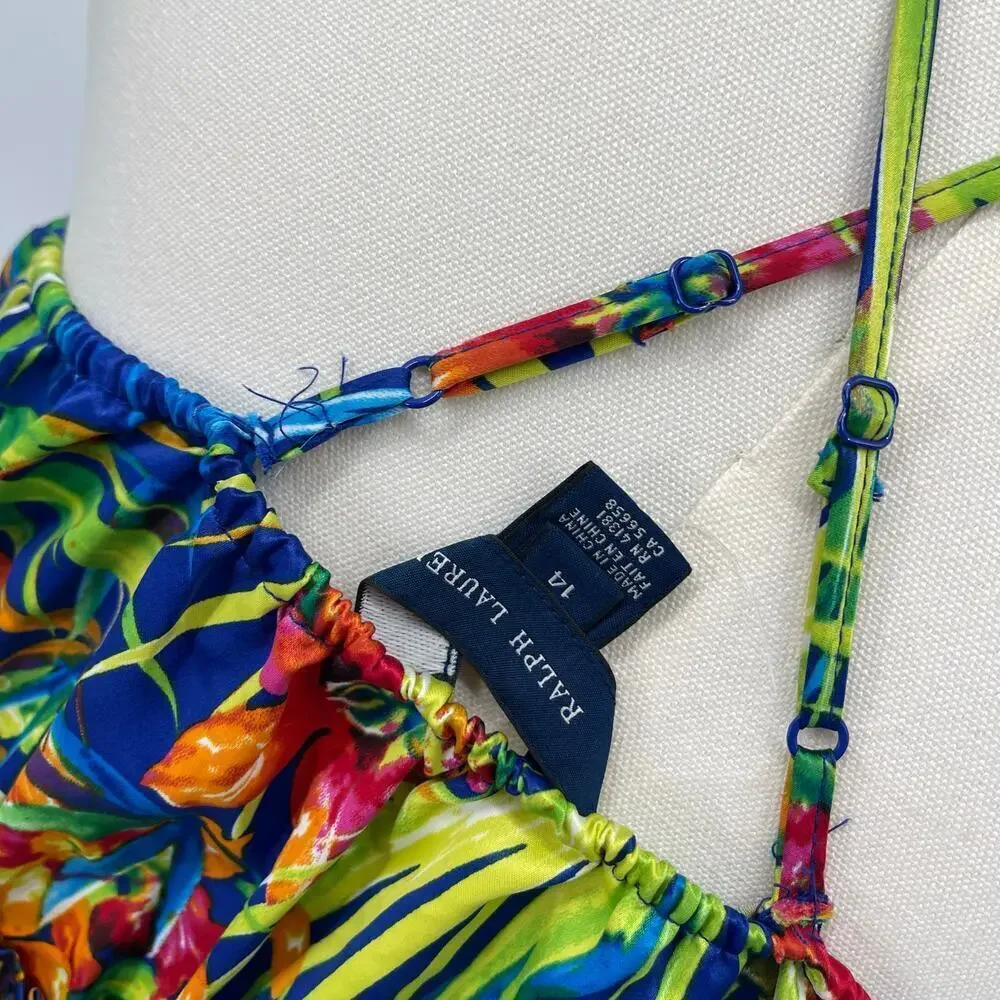 Ralph Lauren Girls Hawaiian Tropical Printed Dress Size 14
